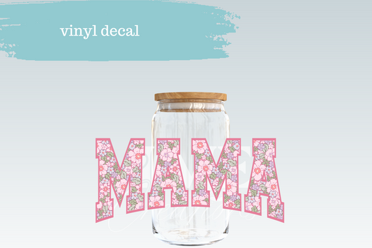 Mama Floral Block Letters | Vinyl Decal