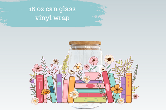 Floral Books | 16 oz Can Glass Libbey Wrap