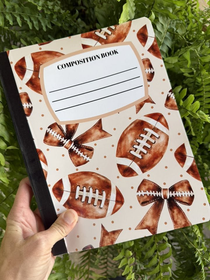 Footballs & Bows Notebook | Print