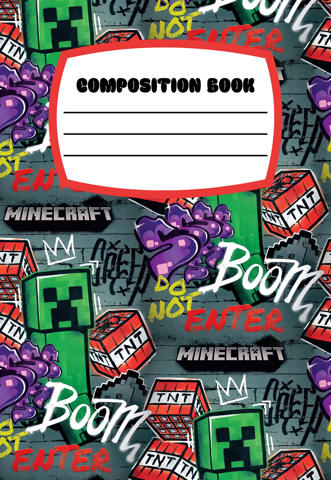 NEW Boom Enter Minecraft Notebook | Print