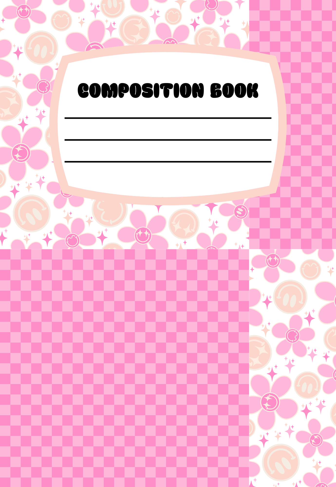 NEW Checkered Daisy Flowers Notebook | Print