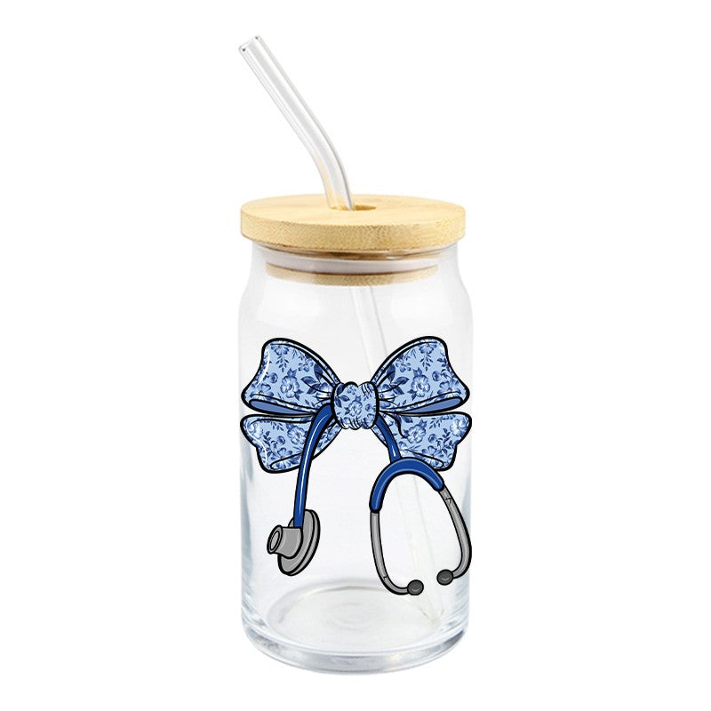 Floral Stethoscope | UVDTF Decal | 4 inches