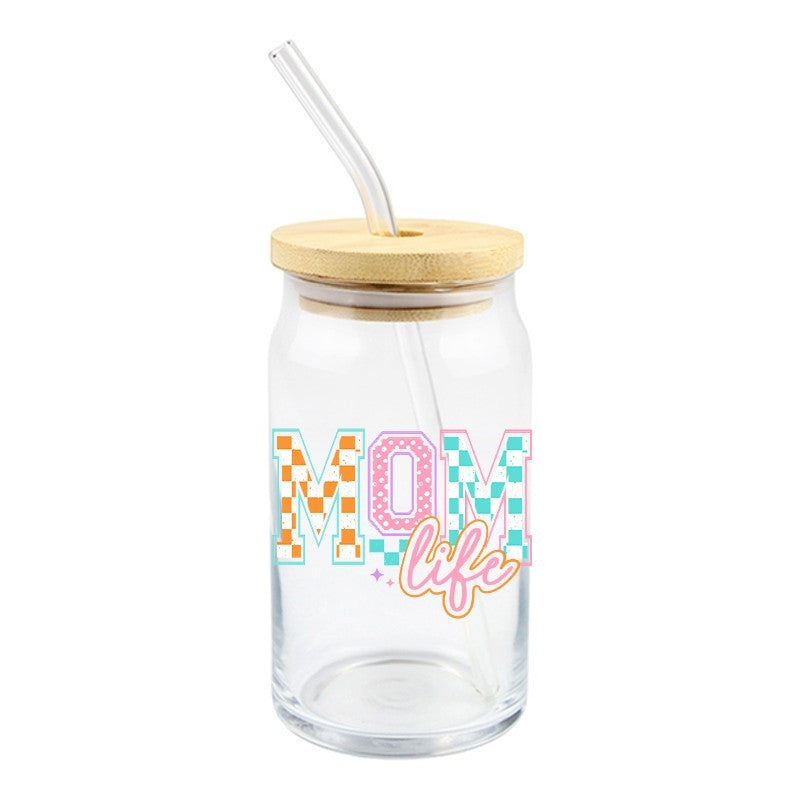 Mom Life Checkered | UVDTF Decal | 4 inches