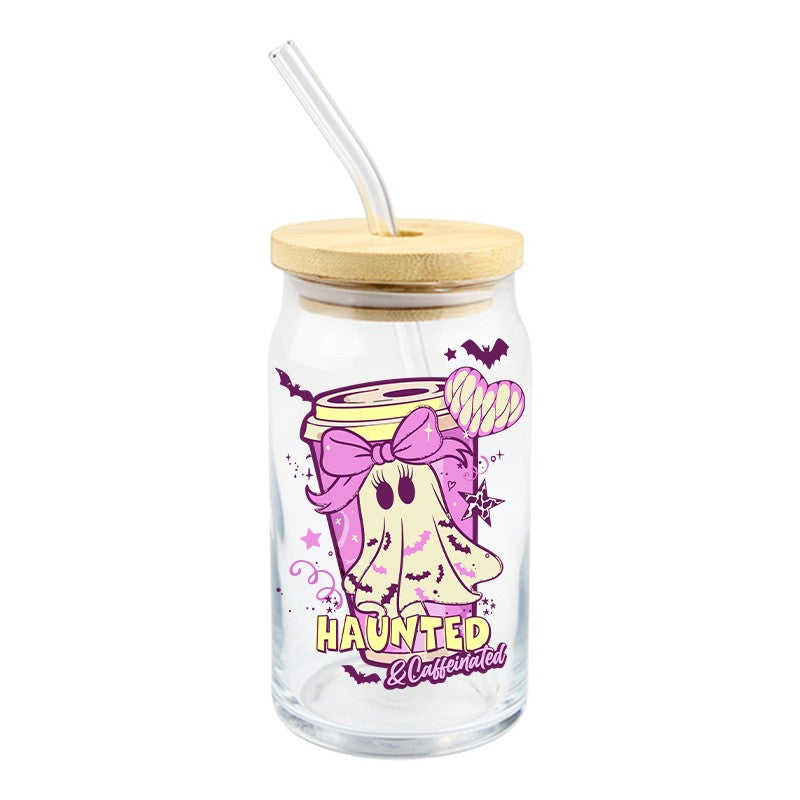 Haunted but Caffeinated | UVDTF Decal | 4 inches