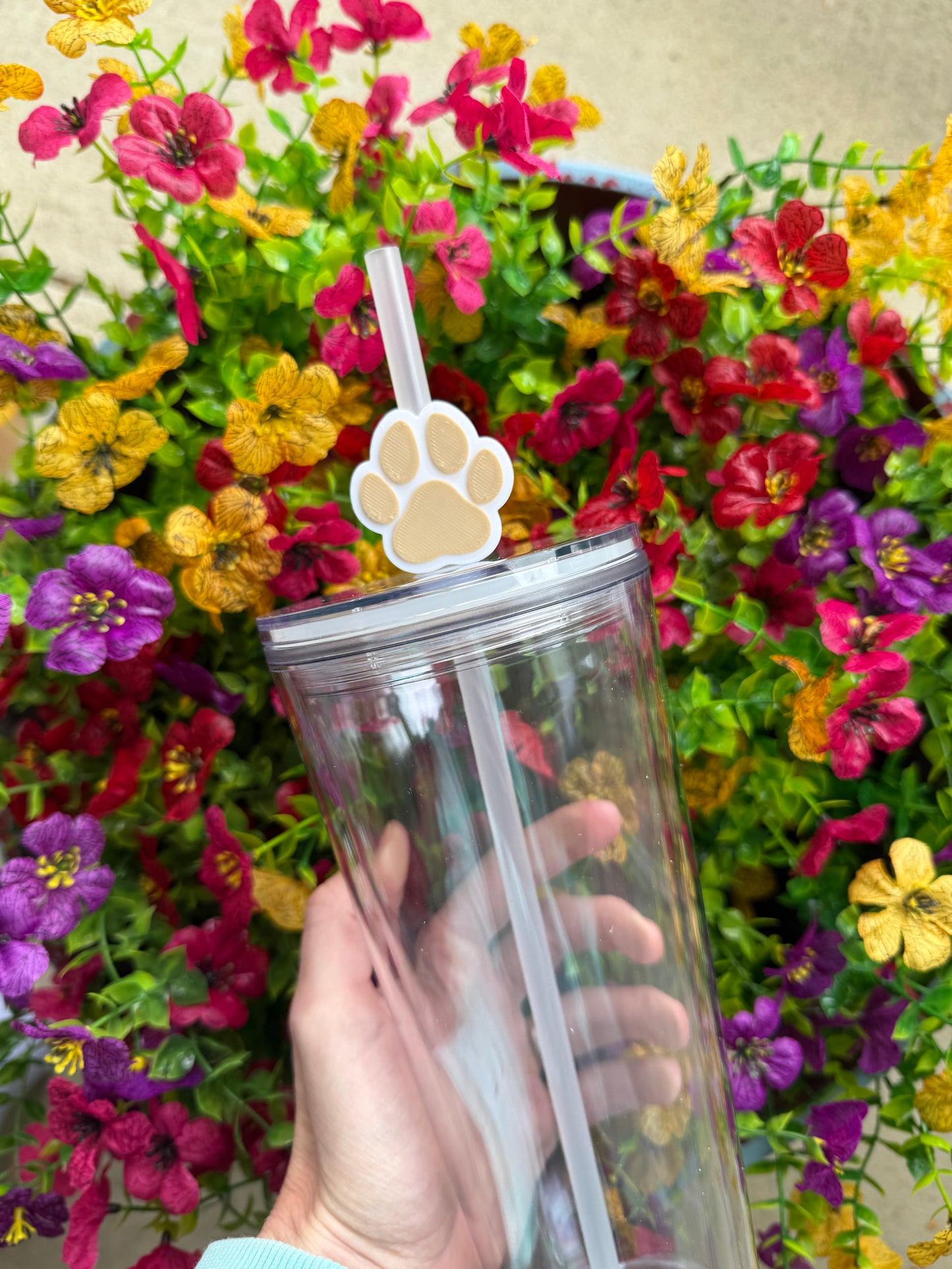 Paw Print 3D Straw Topper | 8 MM or 10 MM