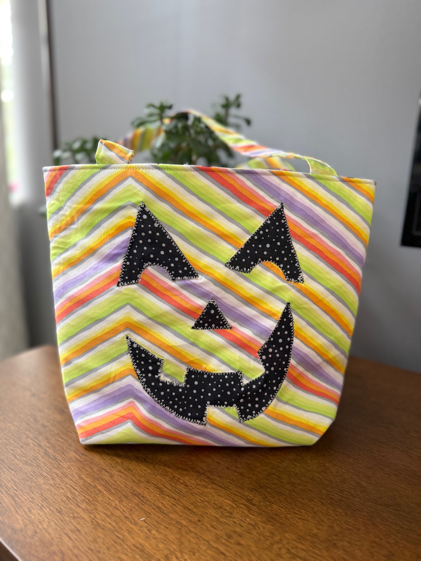Striped Trick or Treat Tote