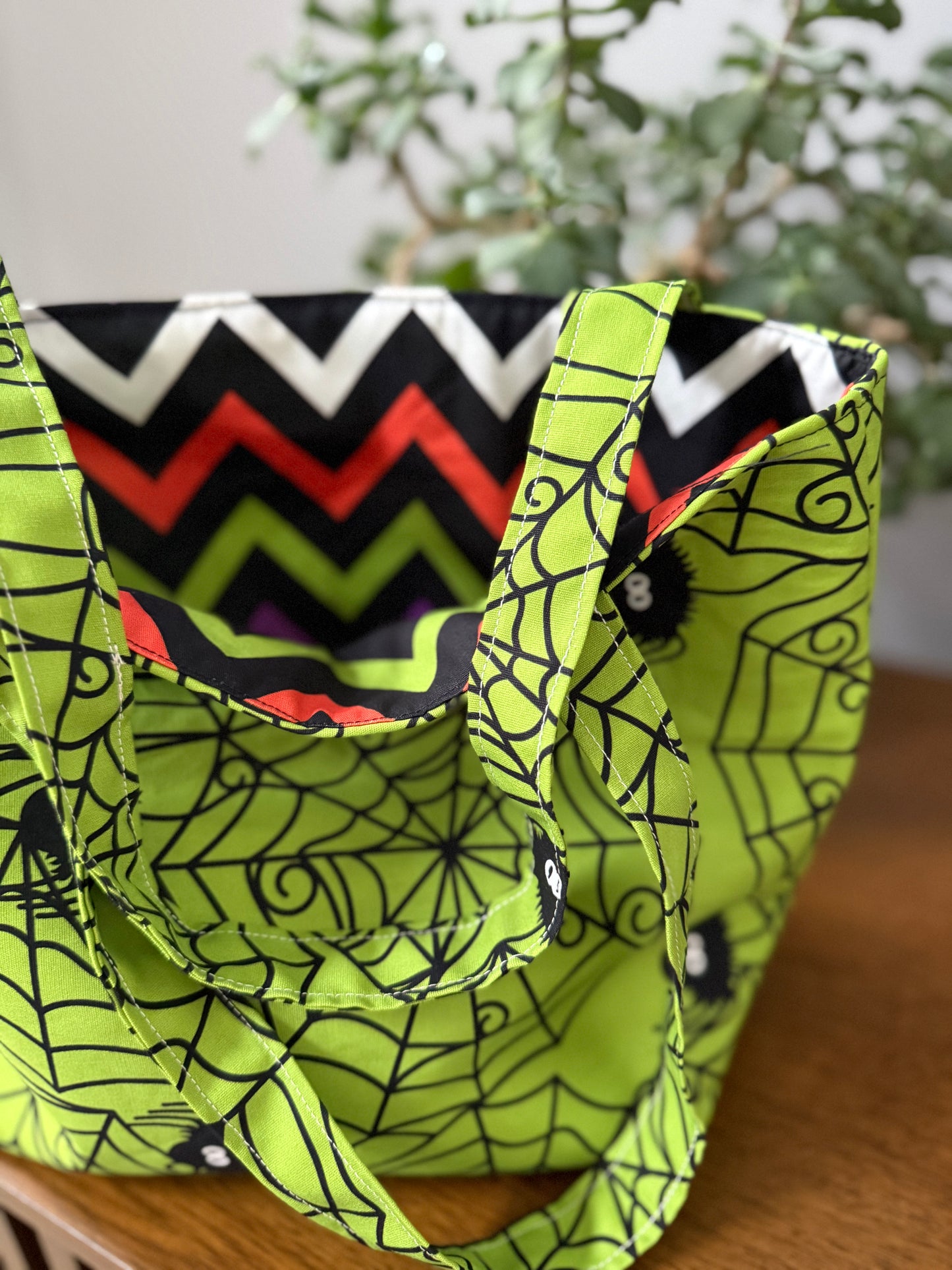 Spider Web Trick or Treat Tote
