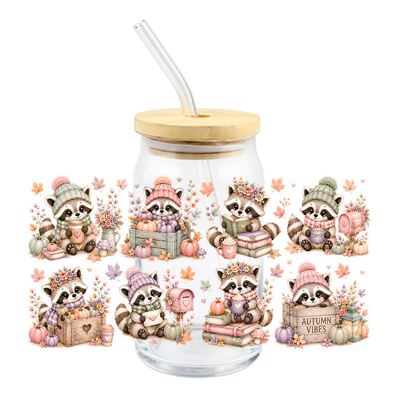 Autumn Raccoons | UVDTF Cup Wrap