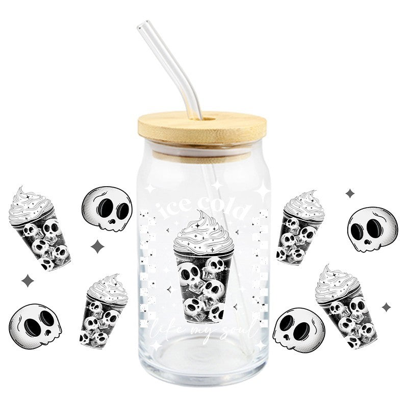 Ice Cold Like My Skull | UVDTF Can Glass Wrap