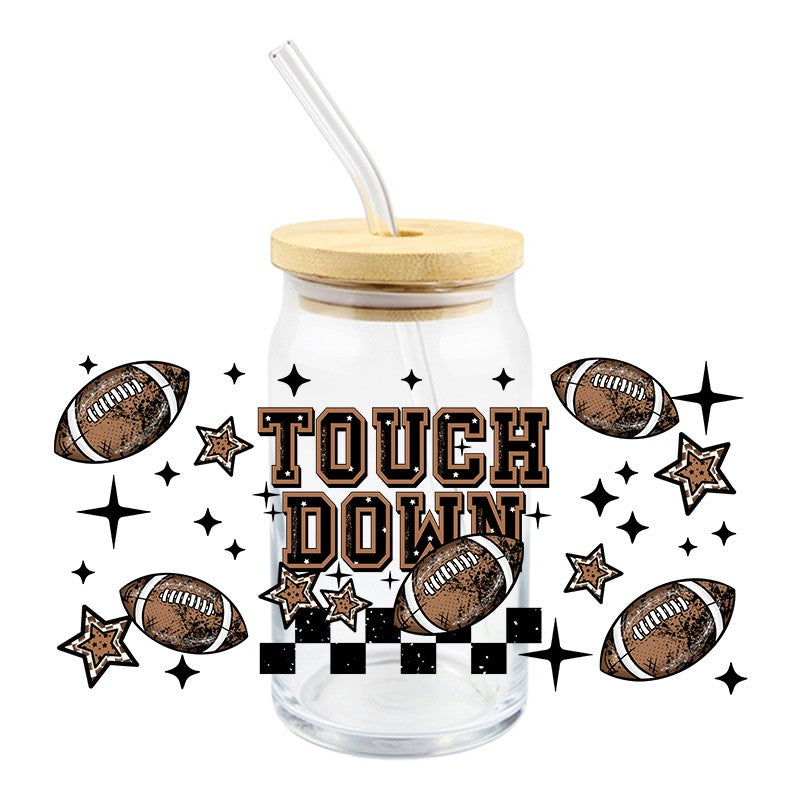 Touchdown Checkered | UVDTF Can Glass Wrap