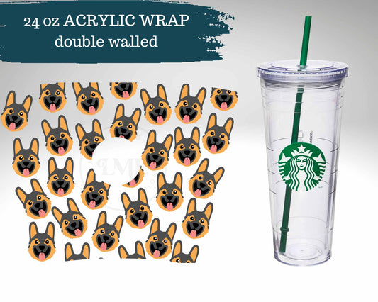 German Shephard Dog Breed | 24 oz Acrylic Cup