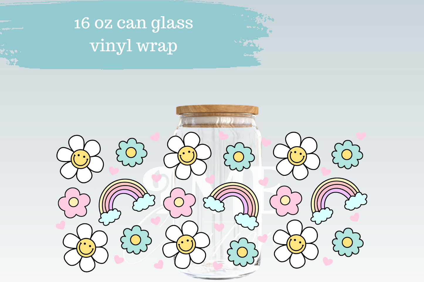 Happy Summer | 16 oz Can Glass Libbey Wrap