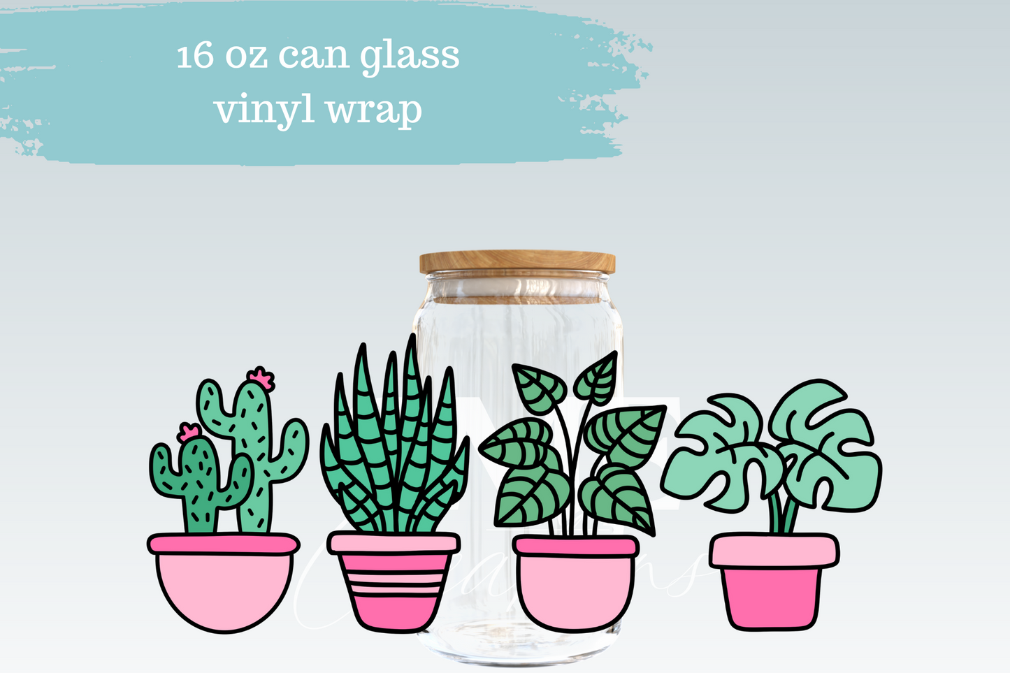 Pretty Plants | 16 oz Can Glass Libbey Wrap
