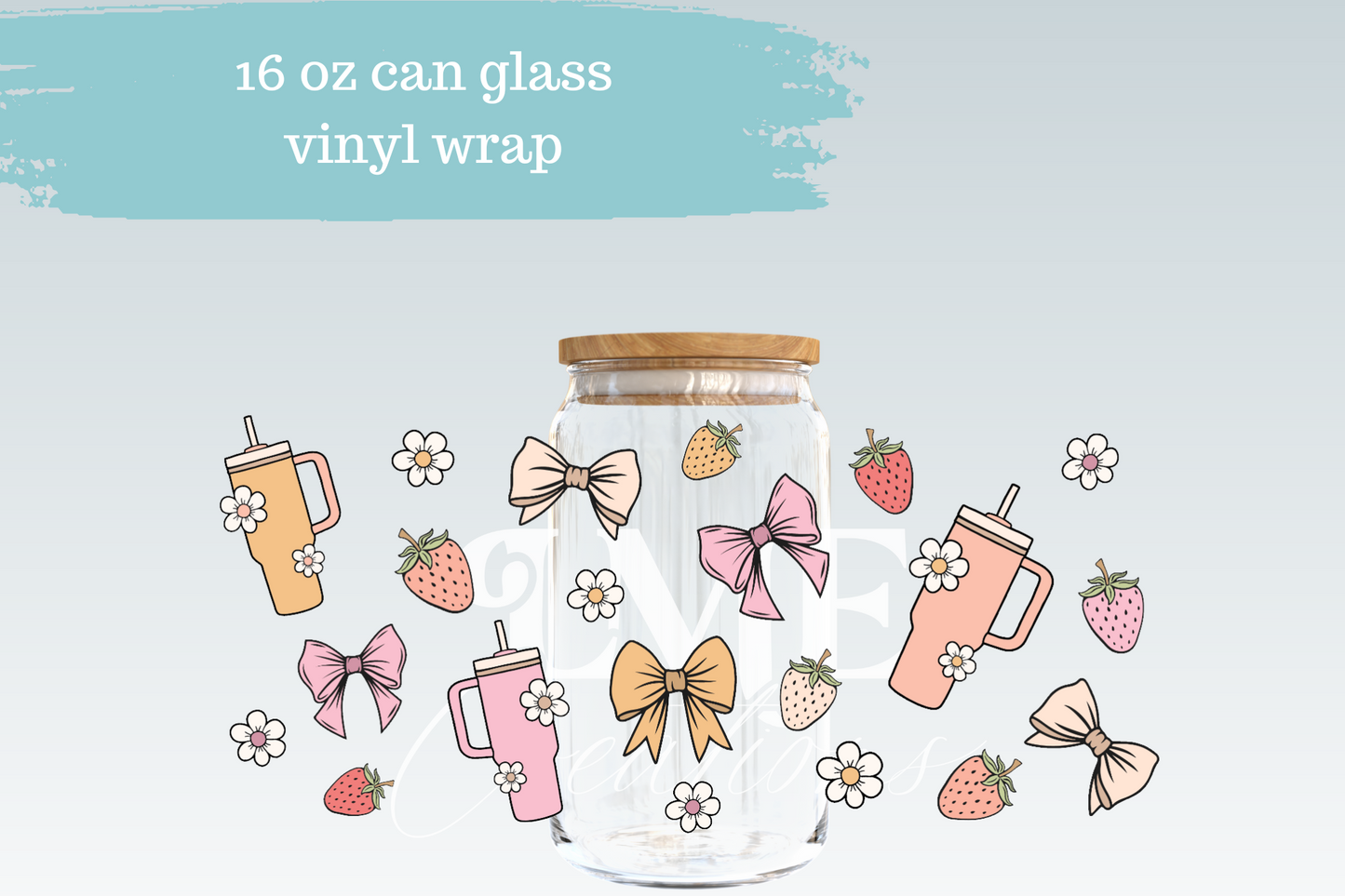 Girly Girl Summer | 16 oz Can Glass Libbey Wrap