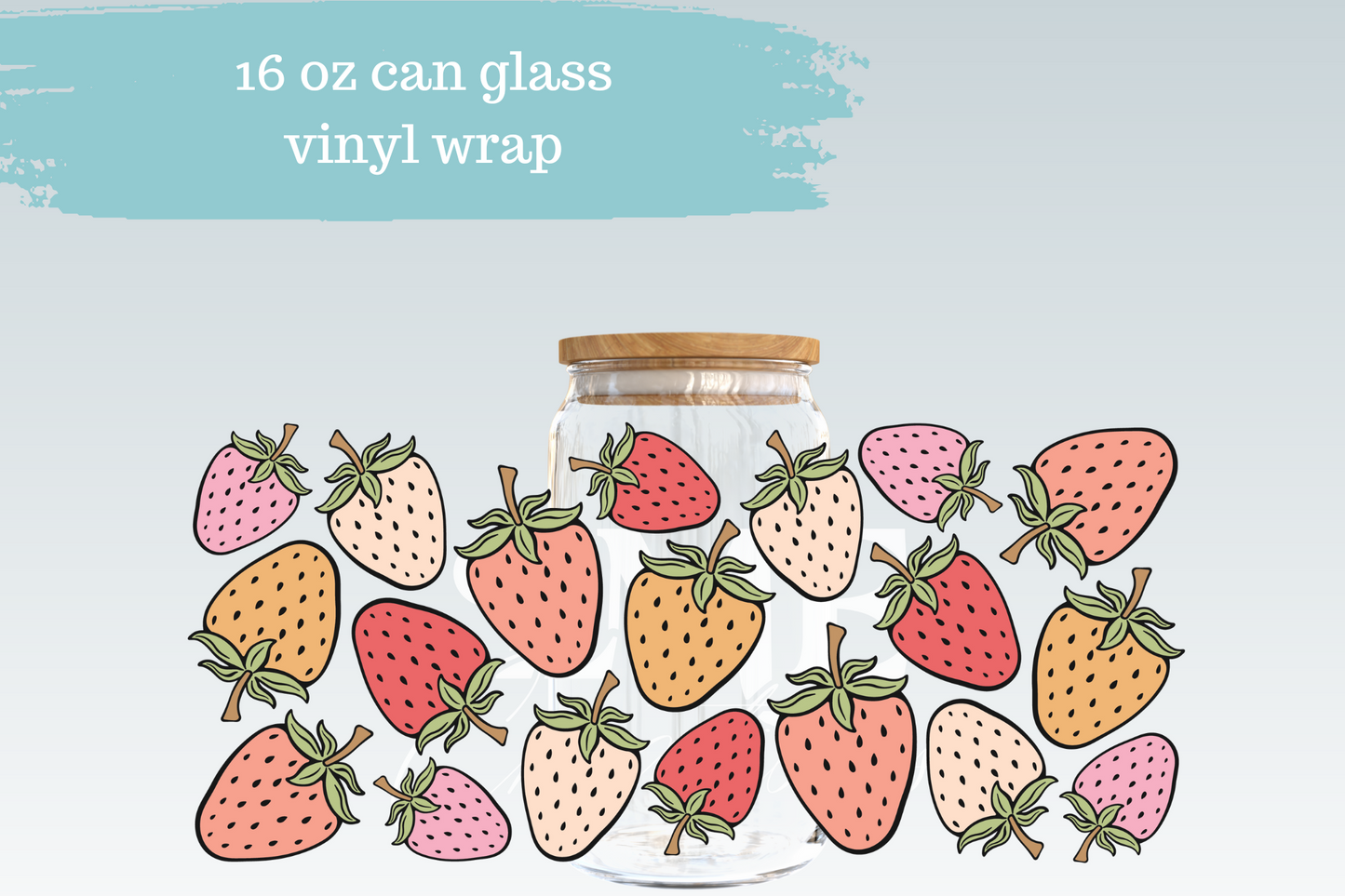Summer Strawberries | 16 oz Can Glass Libbey Wrap