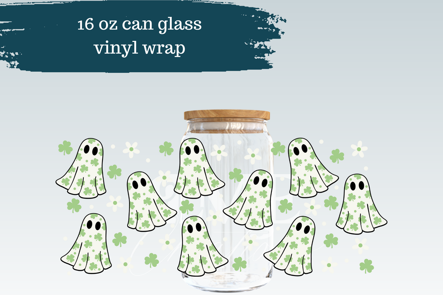 Shamrock Ghosts | Can Glass Wrap