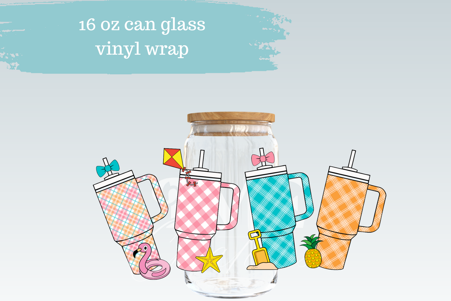 Summer Tumblers | 16 oz Can Glass Libbey Wrap