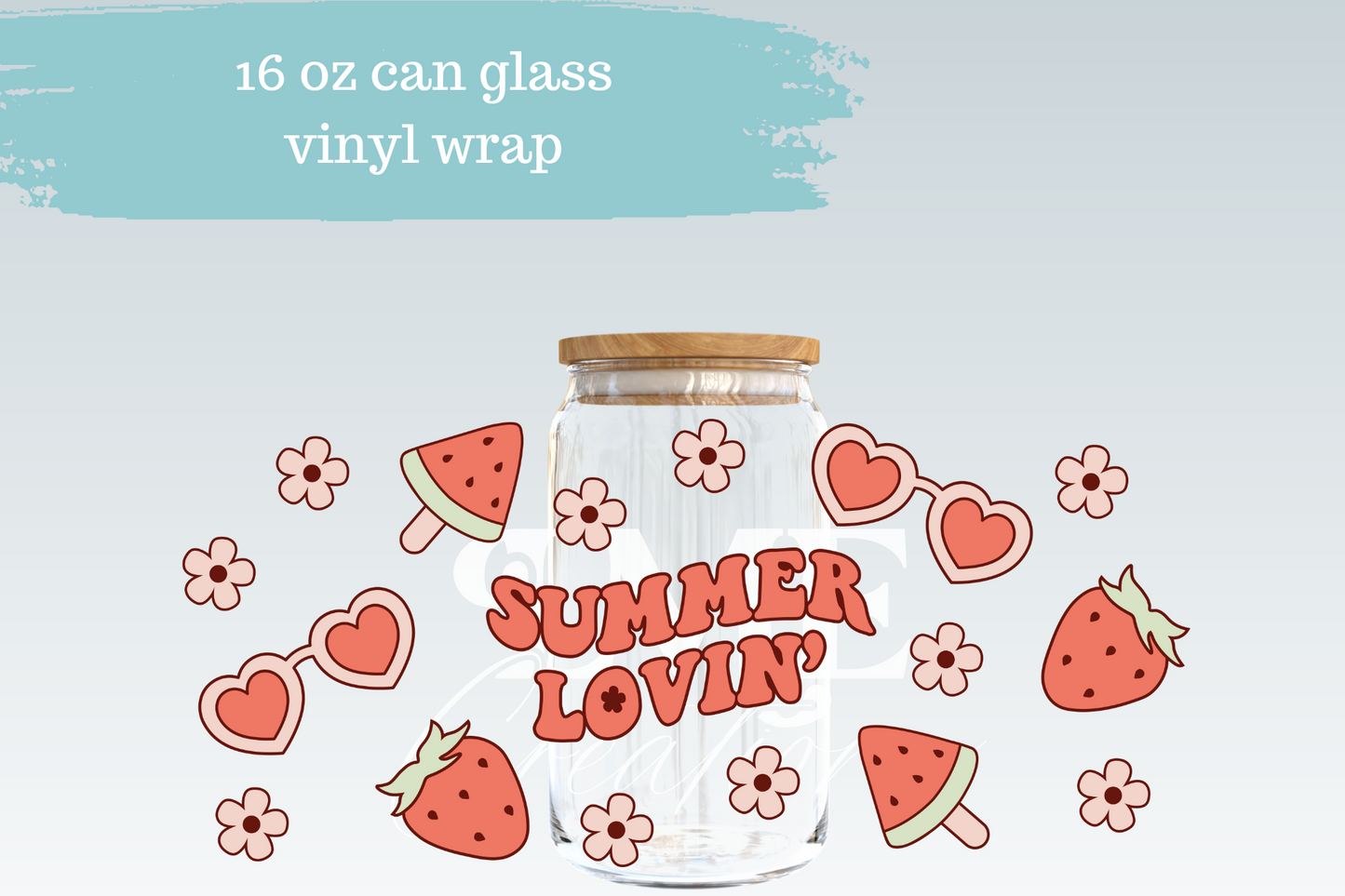 Summer Lovin' | 16 oz Can Glass Libbey Wrap