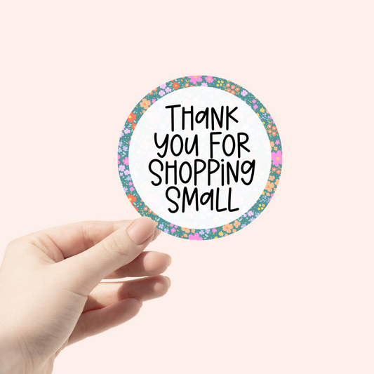 Thank You Floral Circle | Small Business Stickers | Packaging Stickers