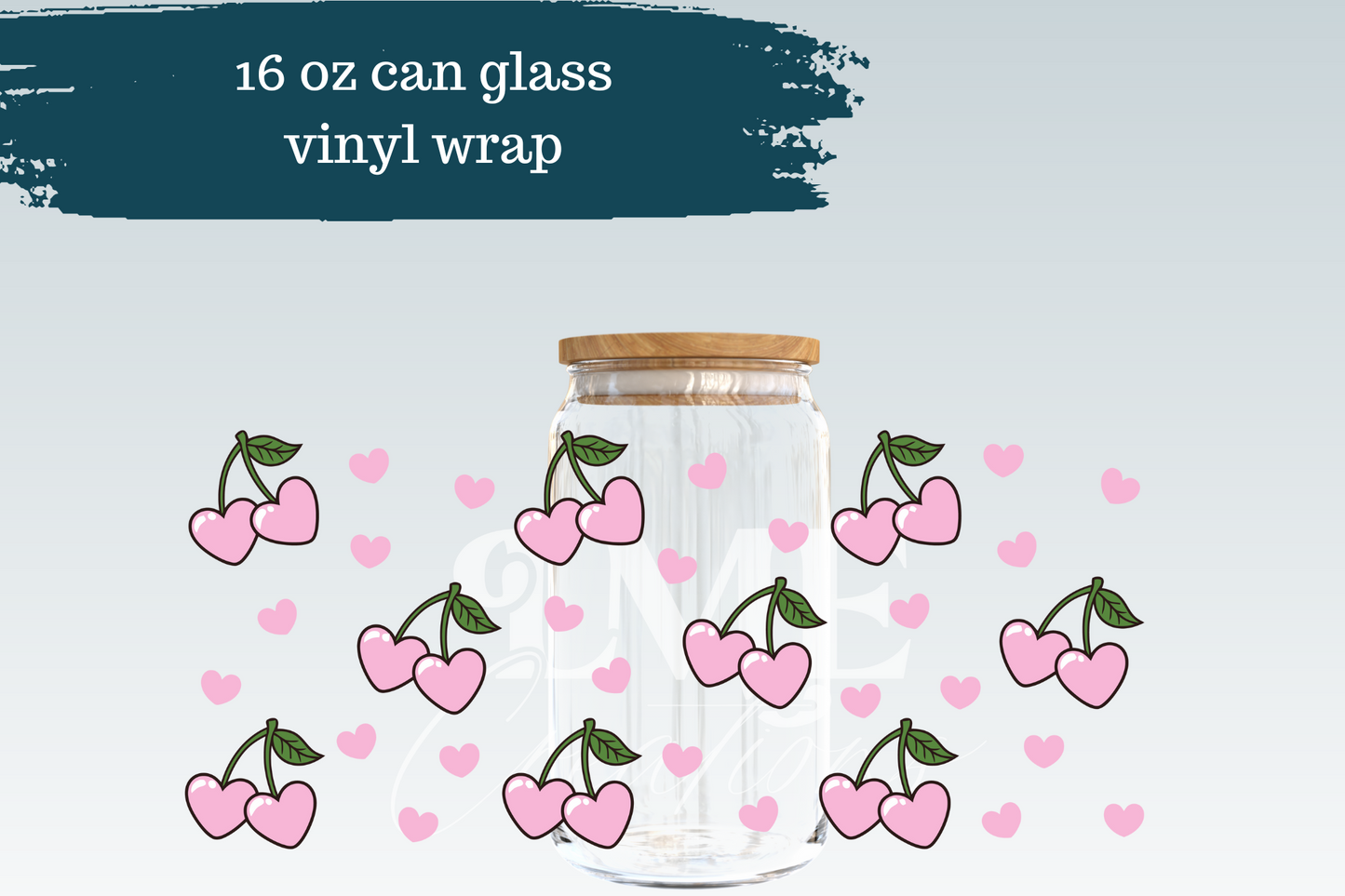 Cherry Hearts | Can Glass Wrap