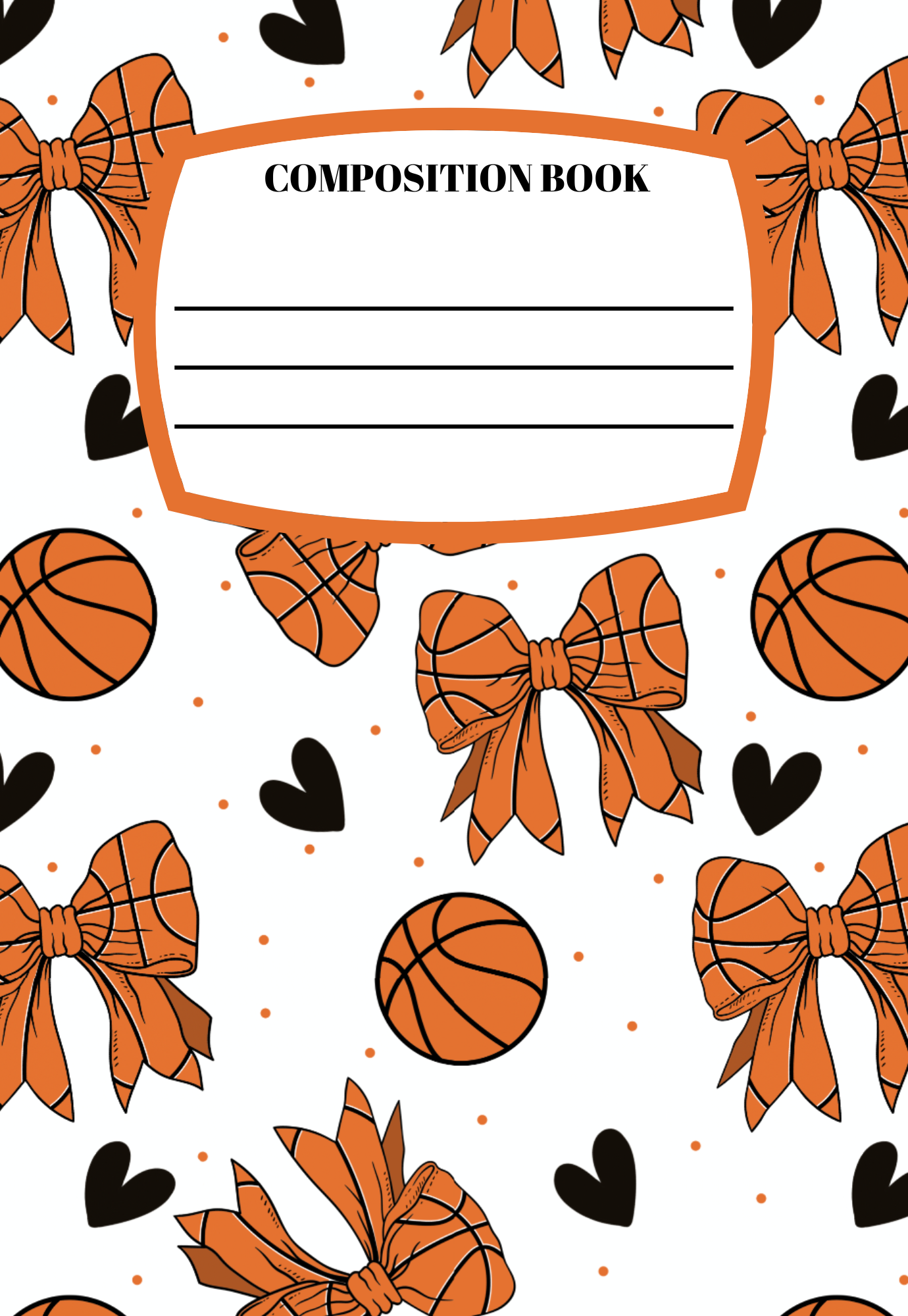 Basketball & Bows Notebook | Print