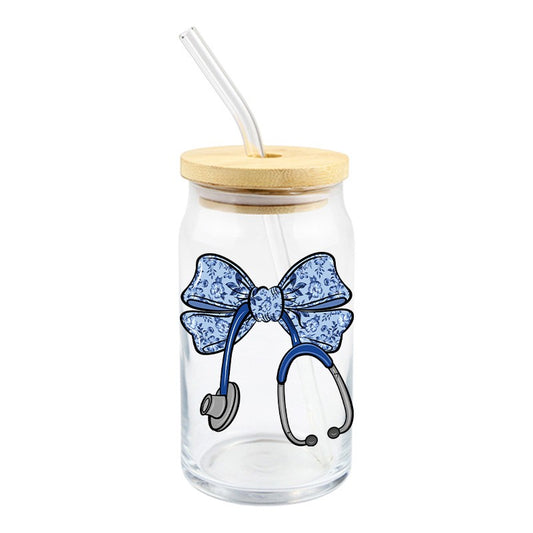 Floral Stethoscope | UVDTF Decal | 4 inches