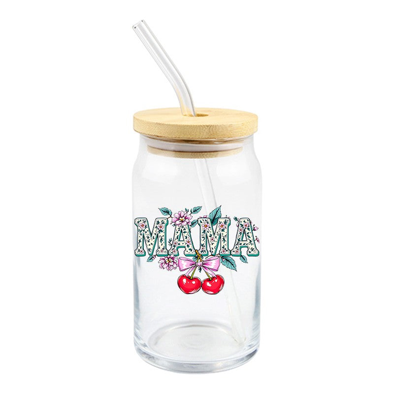 Floral Mama w/ Cherries | UVDTF Decal | 4 inches