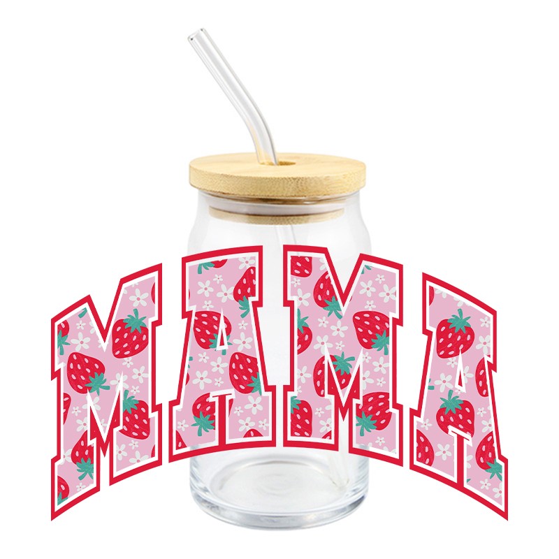 Strawberry Mama | UVDTF Can Glass Wrap
