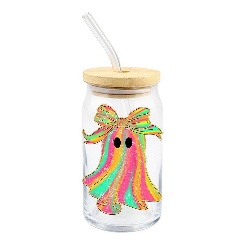 Neon Colorful Ghost | UVDTF Decal | 4 inches
