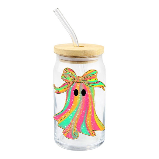 Neon Colorful Ghost | UVDTF Decal | 4 inches