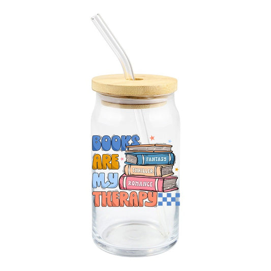 Books Are My Therapy | UVDTF Decal | 4 inches