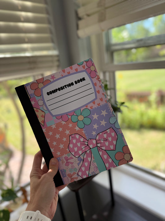 Bow Floral Patchwork Notebook | Print