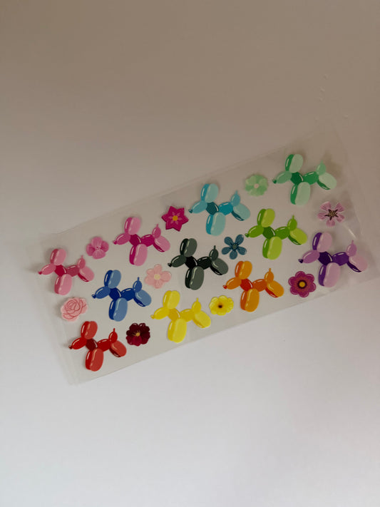 Colorful Balloon Dogs | UVDTF Cup Wrap
