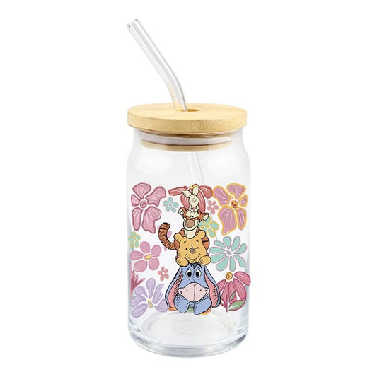 Floral Pooh Stack | UVDTF Decal | 4 inches