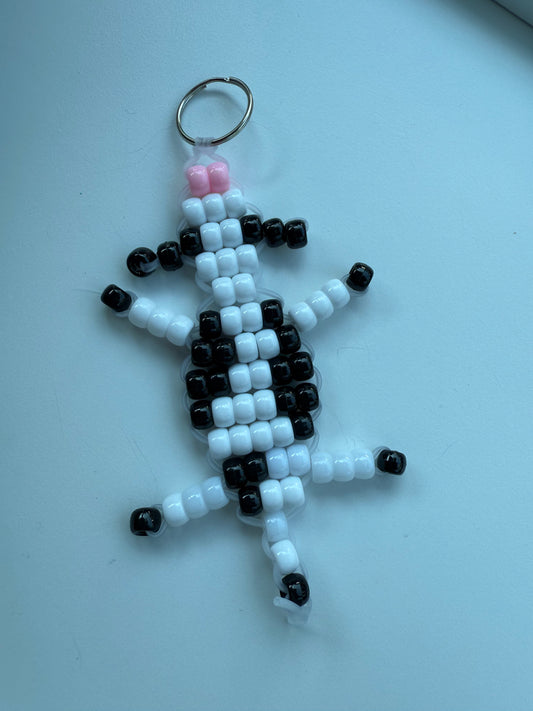 Cow Beaded Keychain