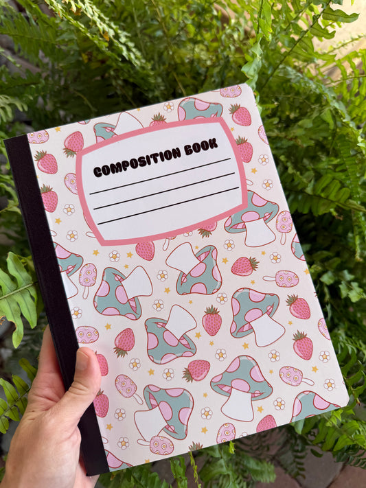 Mushrooms & Strawberries Notebook | Print