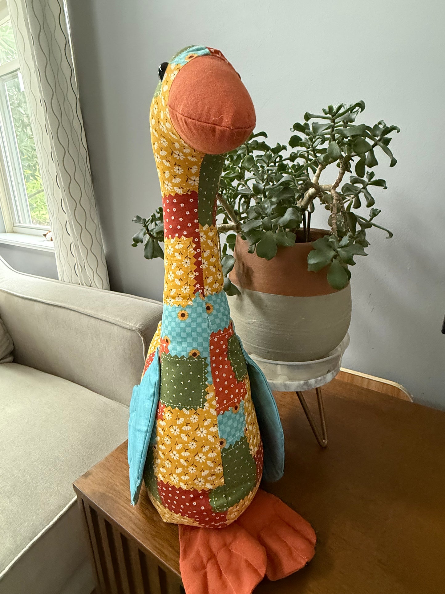Fall Patchwork Fall 20" Hand Sewn Goose