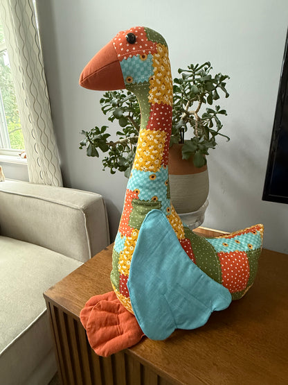 Fall Patchwork Fall 20" Hand Sewn Goose