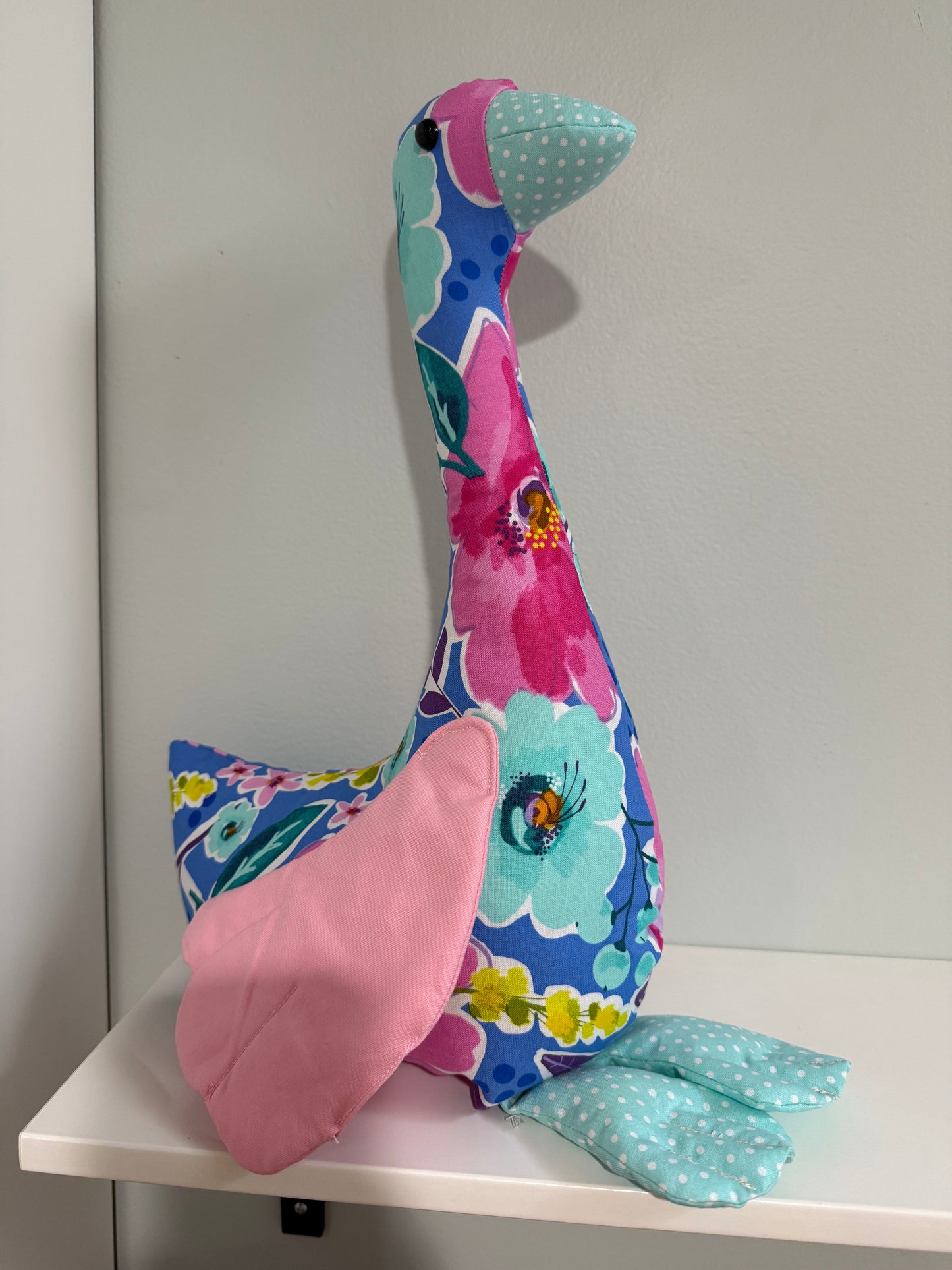 Floral 16" Hand Sewn Goose