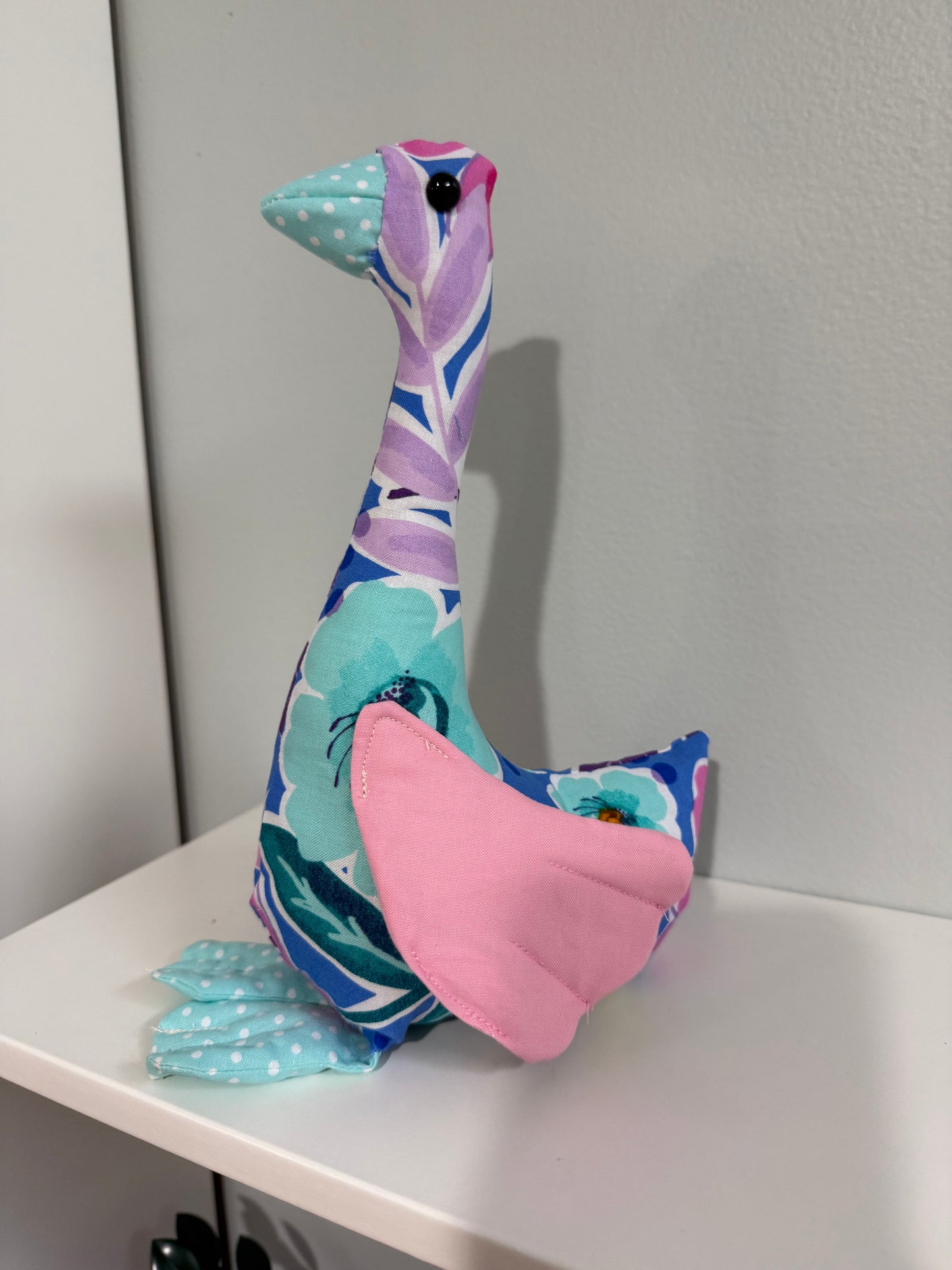 Floral 10" Hand Sewn Goose