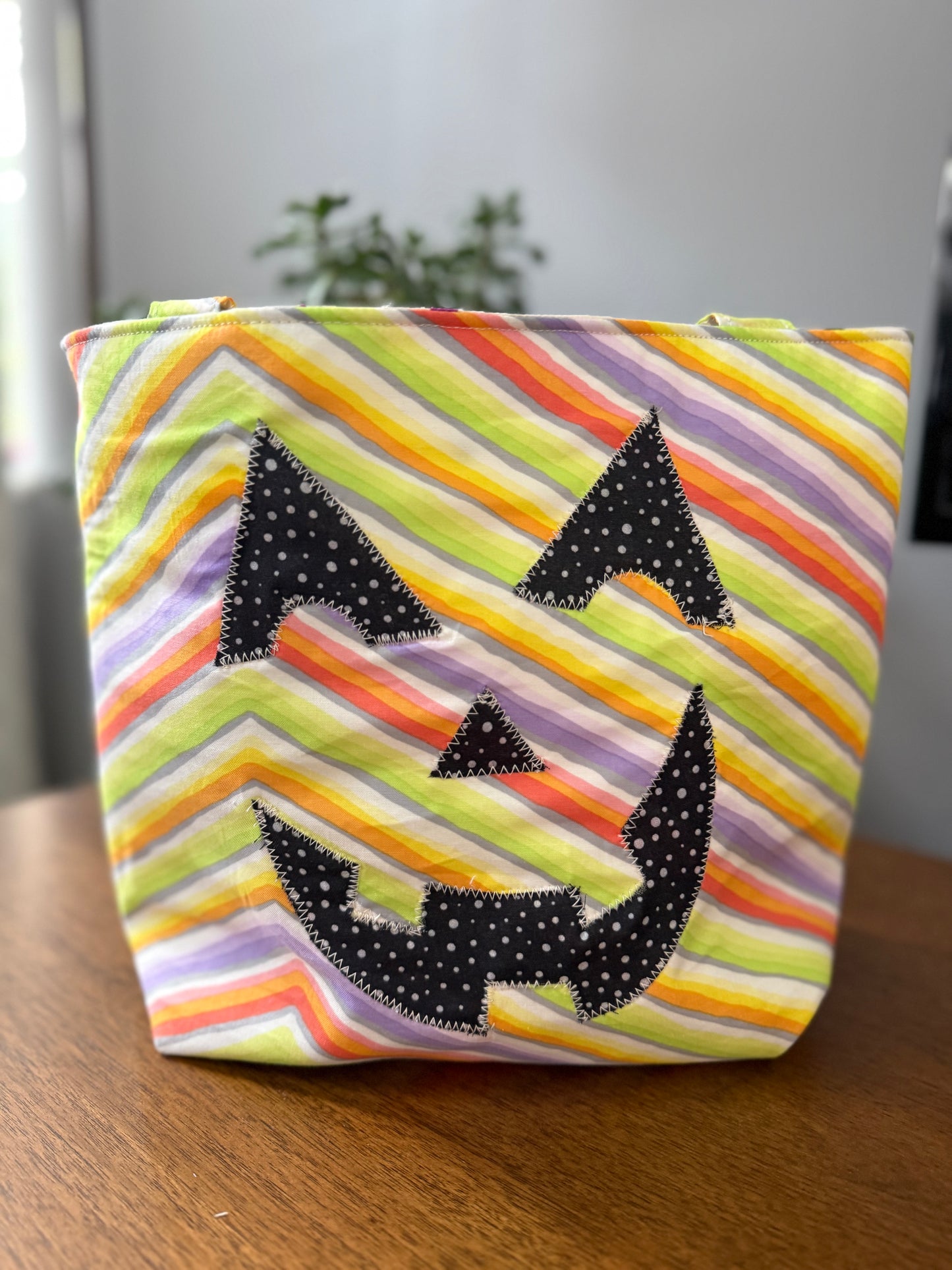 Striped Trick or Treat Tote