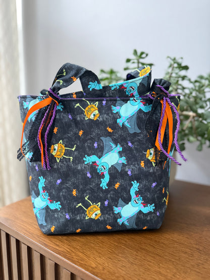 Scary Monsters w/ Ribbon Trick or Treat Tote
