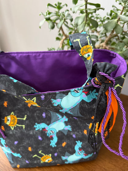 Scary Monsters w/ Ribbon Trick or Treat Tote