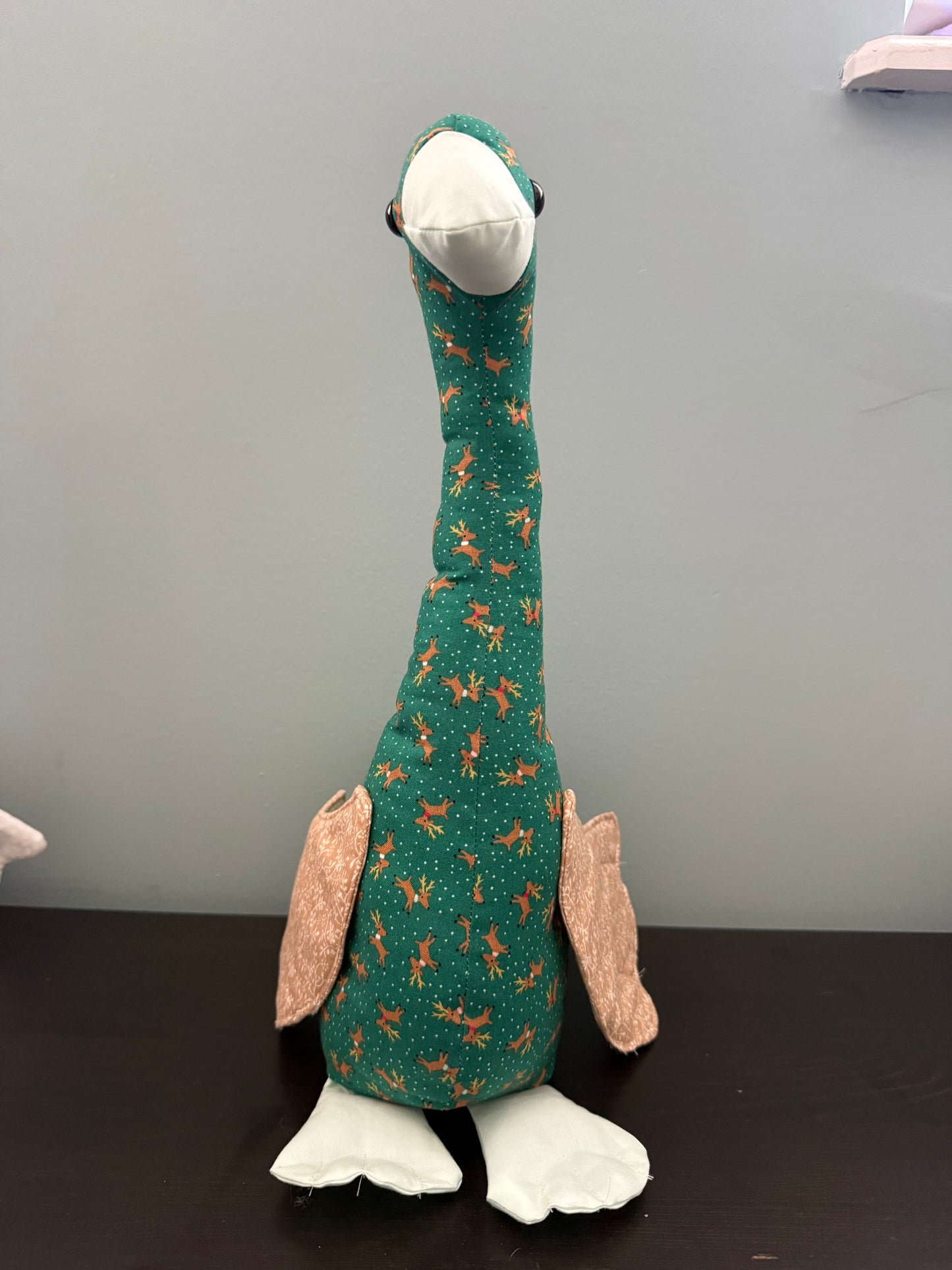 Reindeer Themed 16" Hand Sewn Goose
