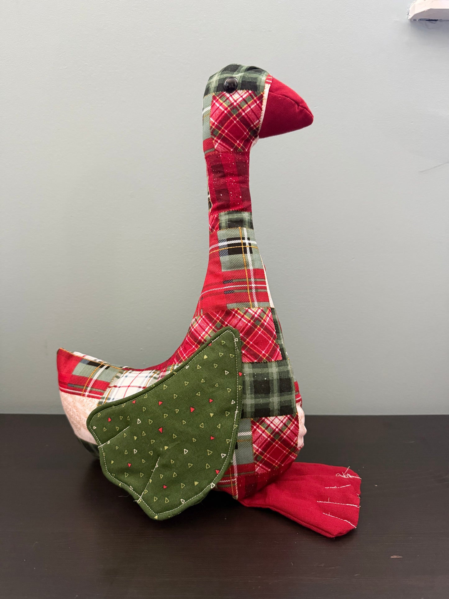 Christmas Plaid 16" Hand Sewn Goose