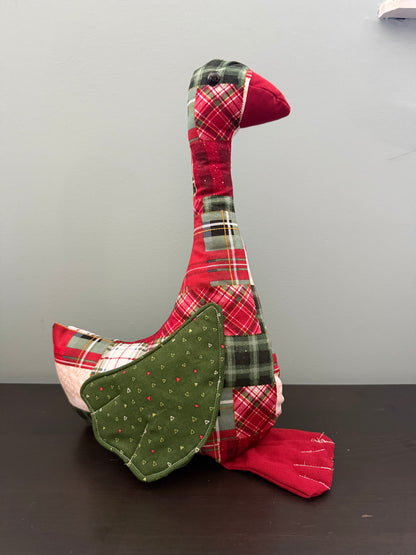 Christmas Plaid 16" Hand Sewn Goose