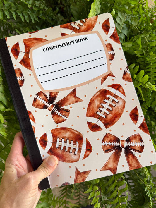 Footballs & Bows Notebook | Print