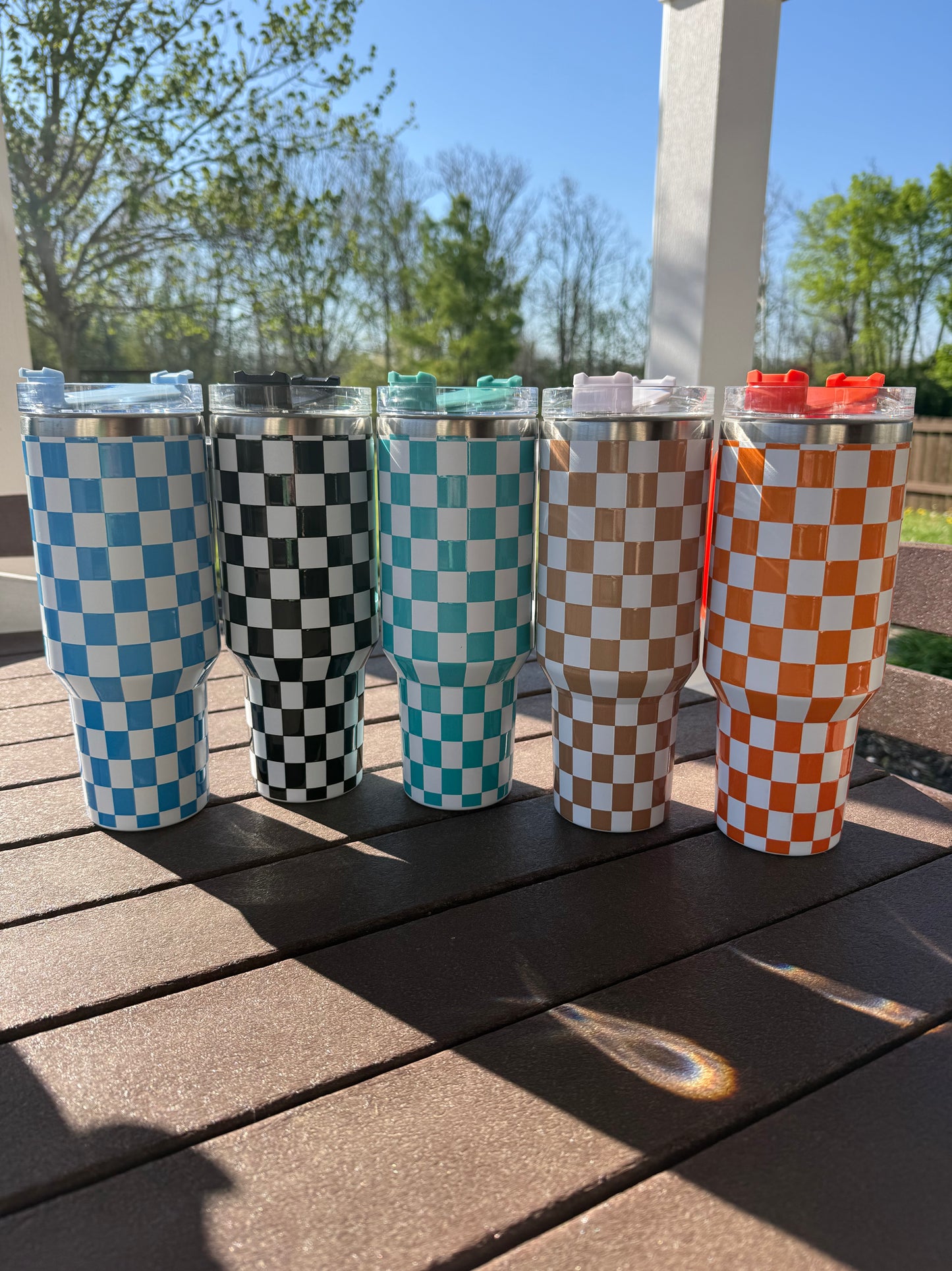 Checkered 40 oz Tumblers | Your Choice of Color