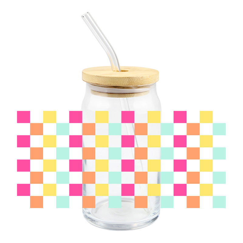 Neon Checkered | UVDTF Cup Wrap