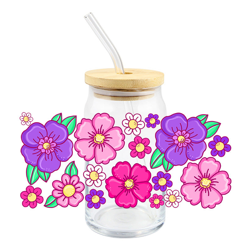 Purple & Pink Flowers | UVDTF Cup Wrap